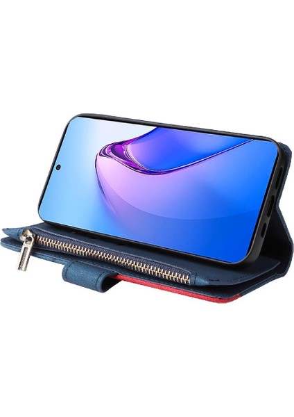 Kart Yuvası Standı Fermuar Cüzdan Tarzı ile Oppo Oppo 8 Pro 5g Için Kılıf (Yurt Dışından)