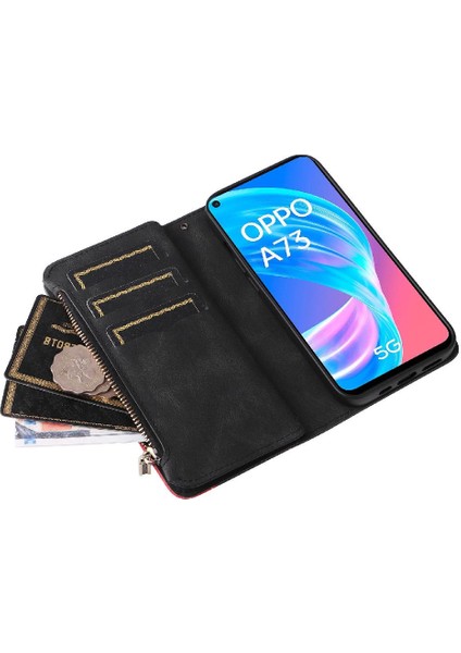 Oppo A92S/OPPO 4z Iki Renkli Dikiş Fermuar Cüzdan Tarzı Dokuz (Yurt Dışından)