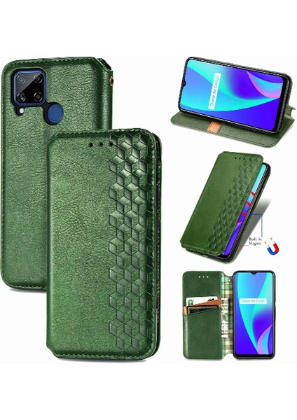 Oppo Realme C15 Zarif Iş Deri Çanta Cüzdan Fonksiyonu Için Kılıf (Yurt Dışından) indirimleri
