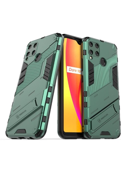 Realme C15 Sağlam Askeri Kickstand Koruyucu Kapak Için Kılıf (Yurt Dışından)