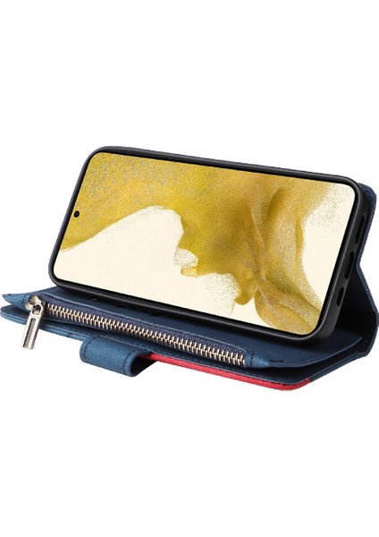 Samsung Galaxy S22 Iki Renkli Dikiş Fermuar Cüzdan Tarzı ile (Yurt Dışından) fırsatları