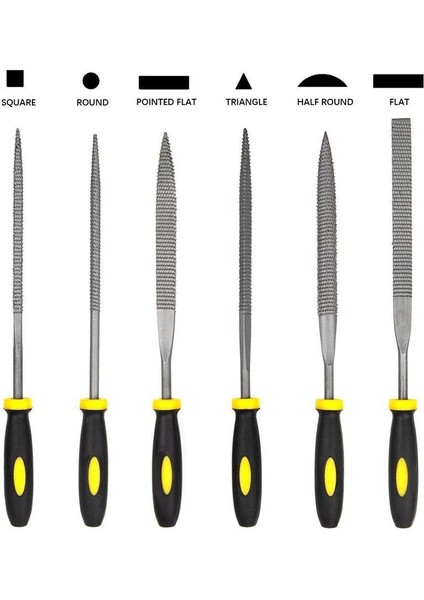 6163 Mini Ahşap Törpü Eğe Seti 14 cm (6 Parça)