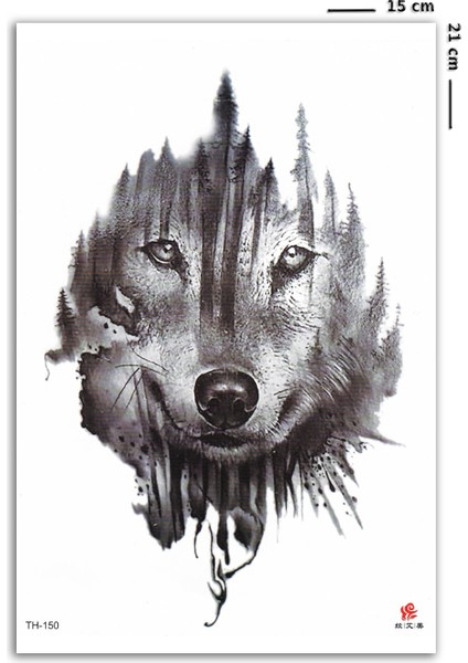White Fang Unisex Geçici Kurt Dövmesi modelleri