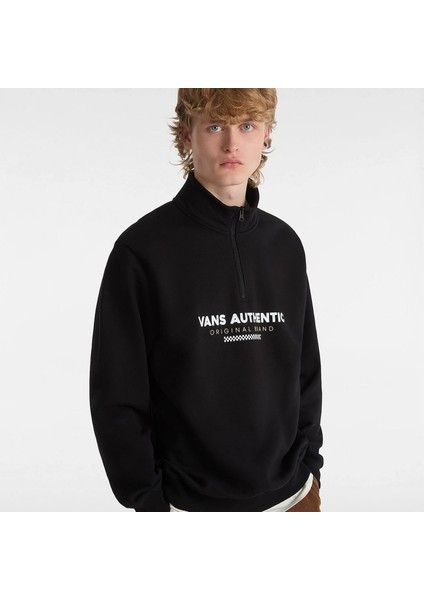 Sport Hafl Zip Siyah Sweatshirt