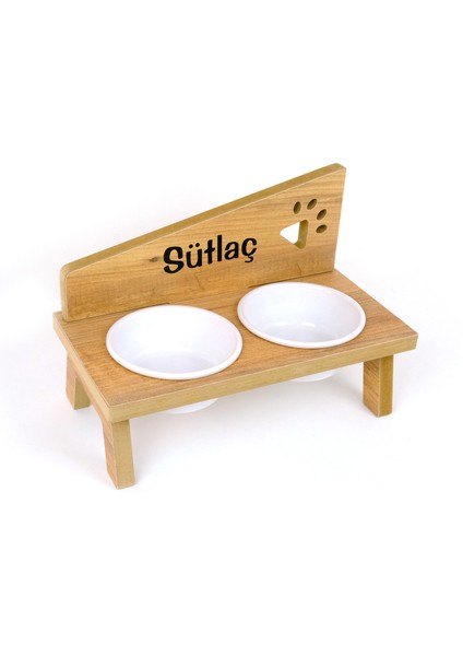 Özel İsimli Seramik Kaseli Kedi-Köpek Mama ve Su Standı-2*400 ml. fiyatları