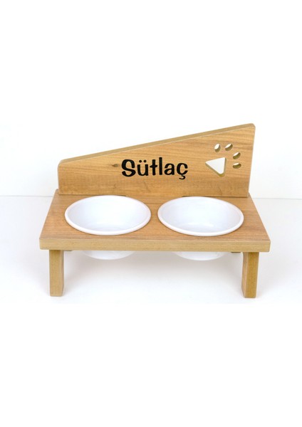 Özel İsimli Seramik Kaseli Kedi-Köpek Mama ve Su Standı-2*400 ml. modelleri
