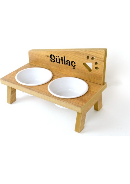 Özel İsimli Seramik Kaseli Kedi-Köpek Mama ve Su Standı-2*400 ml. fırsatları