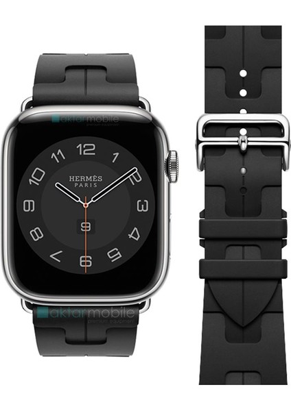 Apple Watch 6 5 4 3 2 1 Se 42 44 mm Uyumlu Spor Kordon Hermes Kilim Motifli Kayış Katlanabilir Toka