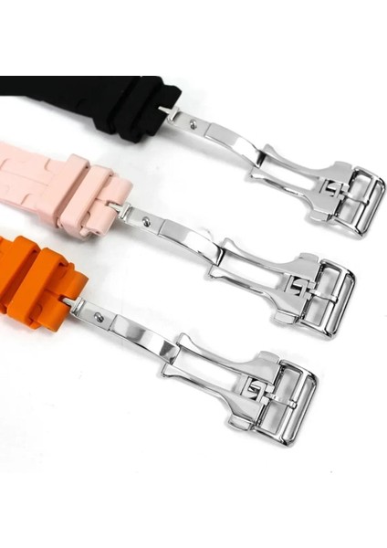 Apple Watch 7 8 9 45 mm Uyumlu Spor Silikon Kordon Hermes Kilim Motifli Kayış Katlanabilir Toka modelleri