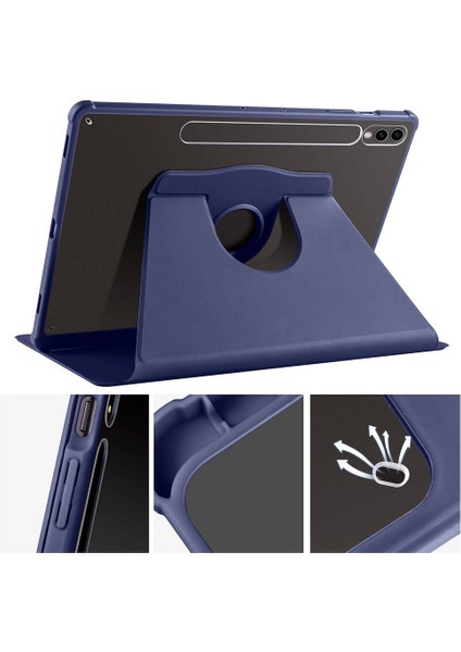 Samsung Galaxy Tab S7 Fe 2021 Yatay ve Dikey Standlı Kalemlikli Smart Thermix Kılıf Sm- T730 T733 T736 T738