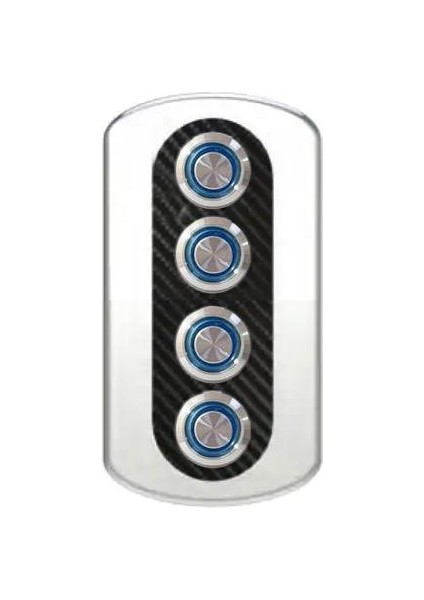 4'lü Krom Sigortalı Switch Paneli 52X130 mm