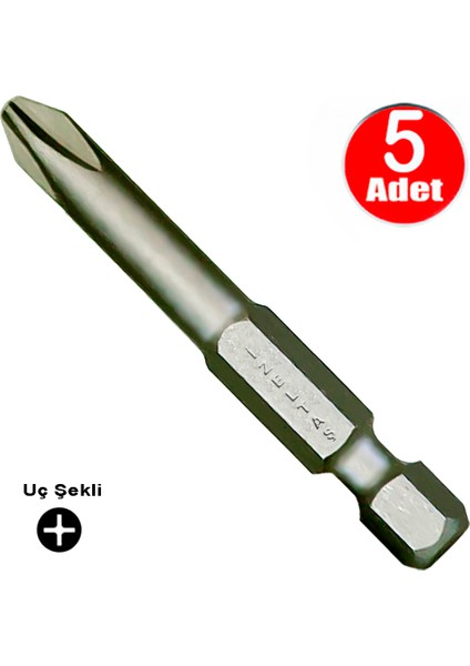 Izeltaş Bits Uç Yıldız Matkap Vidalama Ucu Ph2 x 50 mm - 5 Adet