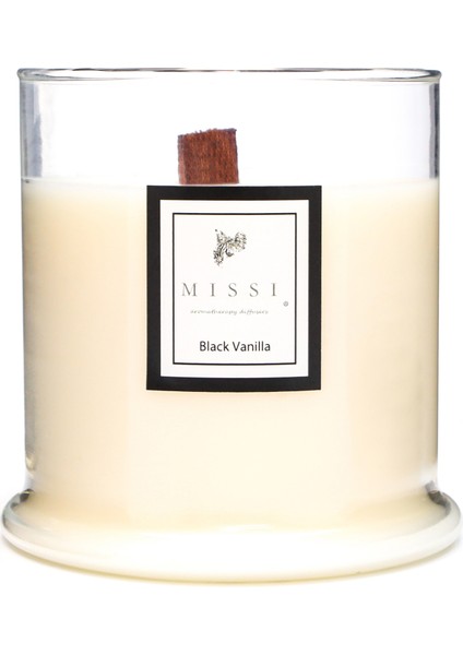 Büyük Üfleme CamAhşap Fitilli Black Vanilya Vegan Mum(380 gr) fiyatları