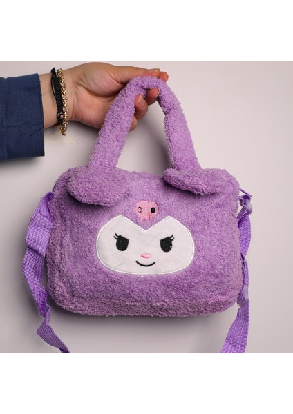 Sanrio Kuromi Mor Peluş Omuz El Çantası