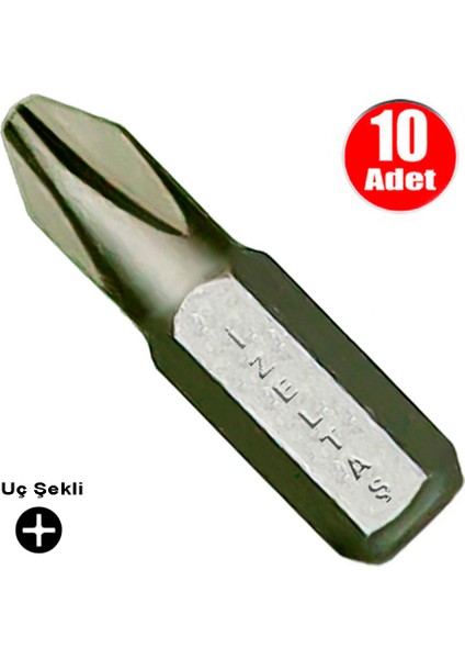 Izeltaş Bits Uç Yıldız Matkap Vidalama Ucu Ph2 x 25 mm - 10 Adet