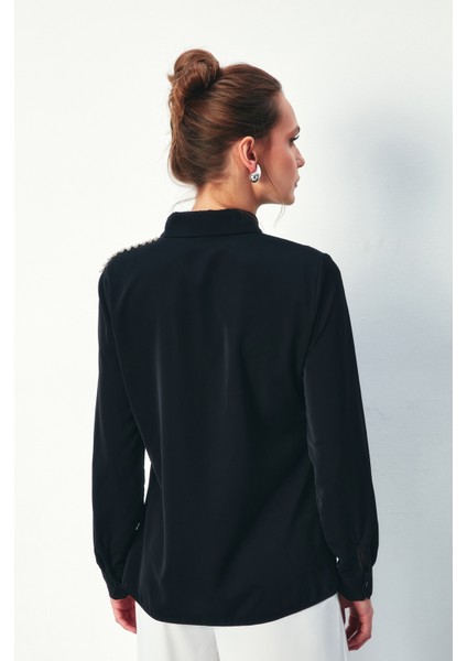 Tek Omuz Detaylı Gömlek - Siyah indirimleri
