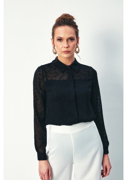 Desenli Klasik Gömlek - Siyah fiyatları