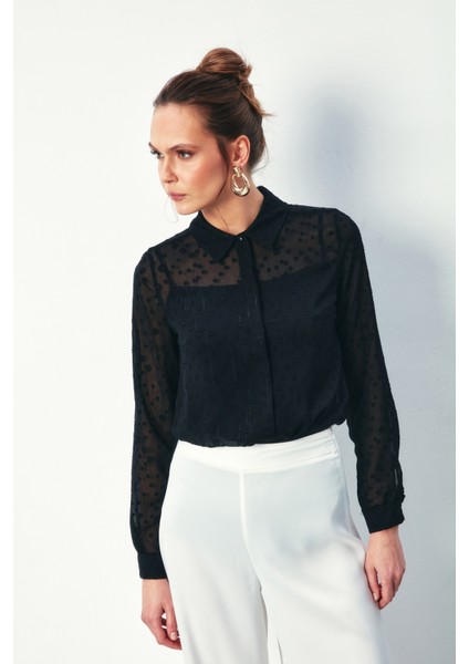 Desenli Klasik Gömlek - Siyah modelleri