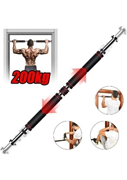 Tekno Trust Siyah Uzun Süngerli Barfix Demiri Barfiks Çubuğu Koridor Barfiks Barı 80 - 130 cm Arası 80 - 100 cm