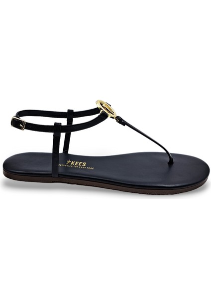 T8023 Tokalı Siyah Kadın Parmak Arası Sandalet modelleri