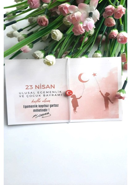 5 Adet 23 Nisan Türk Bayraklı Bileklik Hediye - Ay Yıldız Çocuk Kartlı - Jelatinli fiyatları