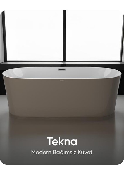 Tekna Kahve-Beyaz Bağımsız Küvet 150X79X62 cm