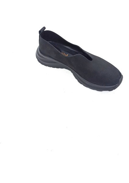 Siyah Deri Kadın Sneaker Ayakkabı modelleri