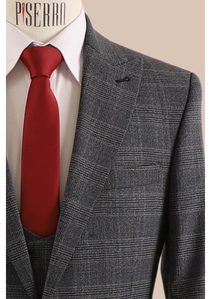 Yelekli Takım Elbise Slim Fit