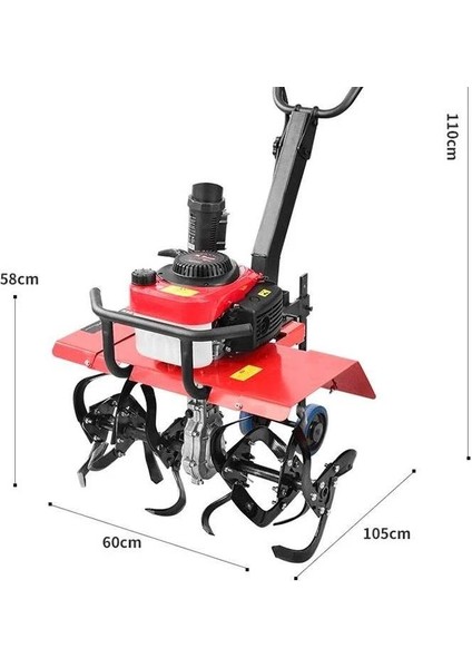 P4000 24 Bıçaklı 4 Hp 4 Zamanlı Benzinli Mini Çapa Makinesi