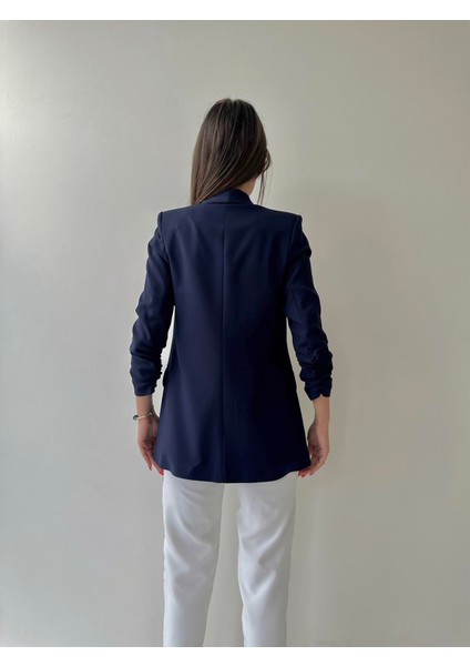 Kolu Büzgülü Blazer Ceket Lacivert indirimleri