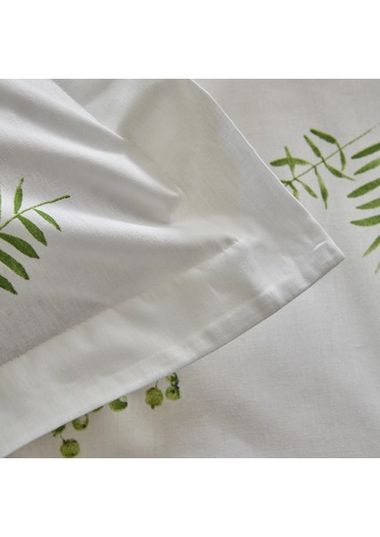 Herbal %100 Pamuk Çift Kişilik Nevresim Pike Set Beyaz