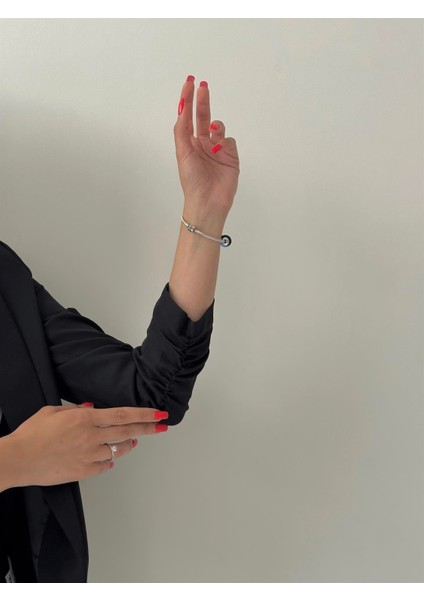 Kolu Büzgülü Blazer Ceket Siyah modelleri