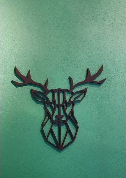 SSDESIGN Geyik Duvar Portre Poster Mdf Siyah