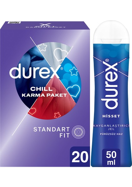 Chill Karma Paket Prezervatif 20’li + Durex Play Jel Hisset, 50 ml
