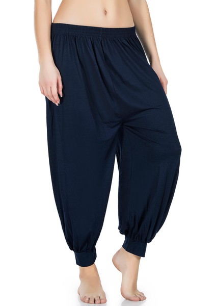 Derya Kurşun Lacivert Manşetli Şalvar 0527-LCVRT