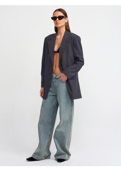 60729 Oversize Blazer Ceket-Gri modelleri