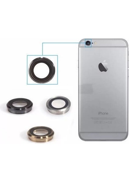 Apple iPhone 6 Uyumlu Arka Kamera Camı-Silver