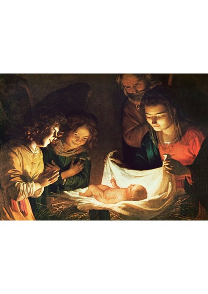 Gerrit Honthorst, Bebeğin Hayranlığı Sanat Posteri