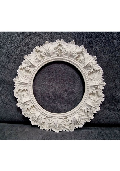 Yaprak Kabartmalı 29CM Yuvarlak Çerçeve Silikon Kalıp K-1104