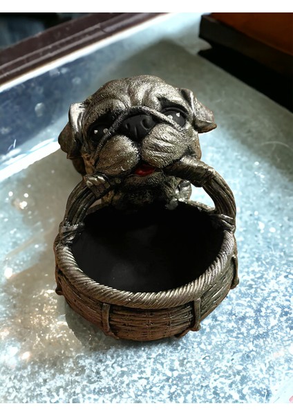 Polyester Sepetli Köpek Biblo
