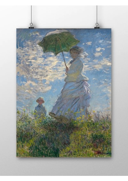 Claude Monet, Şemsiyeli Kadın Tablosu Sanat Posteri