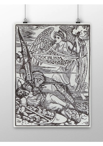 Walter Crane, Kapitalist Vampir Tablosu Sanat Posteri