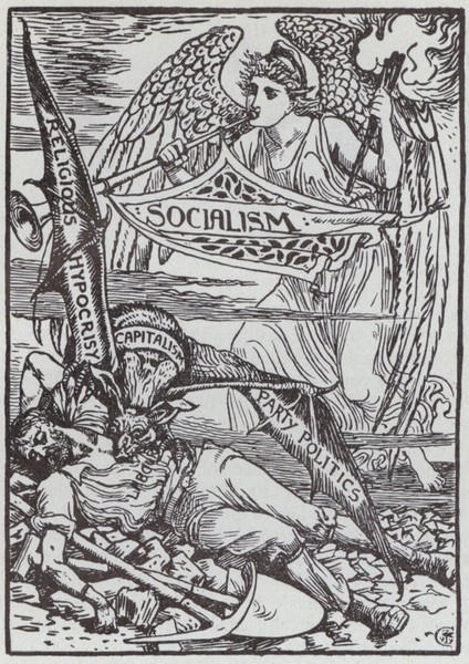 Walter Crane, Kapitalist Vampir Tablosu Sanat Posteri