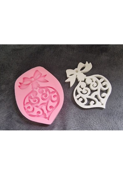 10CM Sarmaşık ve Kurdeleli Askı Silikon Kalıp K-1292, Kokulu Taş Sabun Alçı Mum Kalıbı modelleri