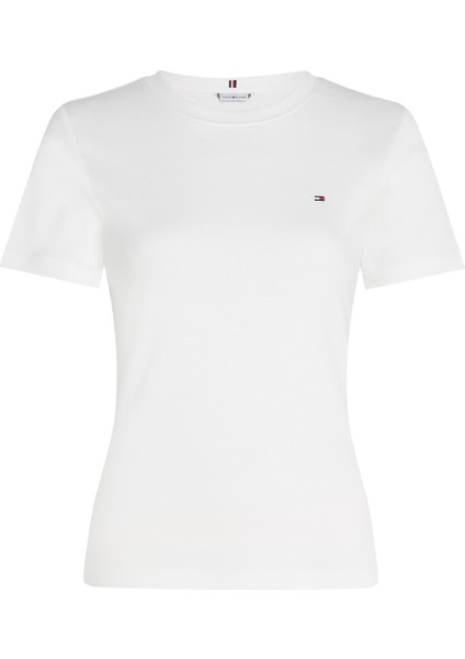 Bisiklet Yaka Düz Beyaz Kadın T-Shirt New Slım Cody C-Nk Ss