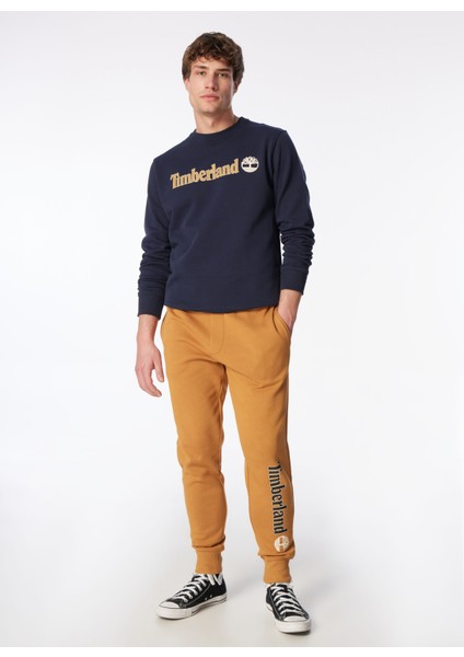 Lacivert Erkek Bisiklet Yaka Baskılı Sweatshirt TB0A5UJY4331_CREW Neck fırsatları