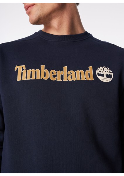 Lacivert Erkek Bisiklet Yaka Baskılı Sweatshirt TB0A5UJY4331_CREW Neck indirimleri