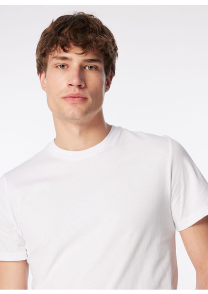 Yuvarlak Yaka Beyaz Erkek T-Shirt 242 Lcm 242019 Baselo Beyaz modelleri