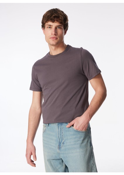 Yuvarlak Yaka Antrasit Erkek T-Shirt 242 Lcm 242019 Baselo Antrasit