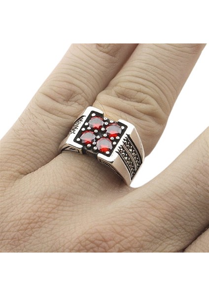 Erkek Yüzük Gümüş 925 Markazit Taşlı fiyatları